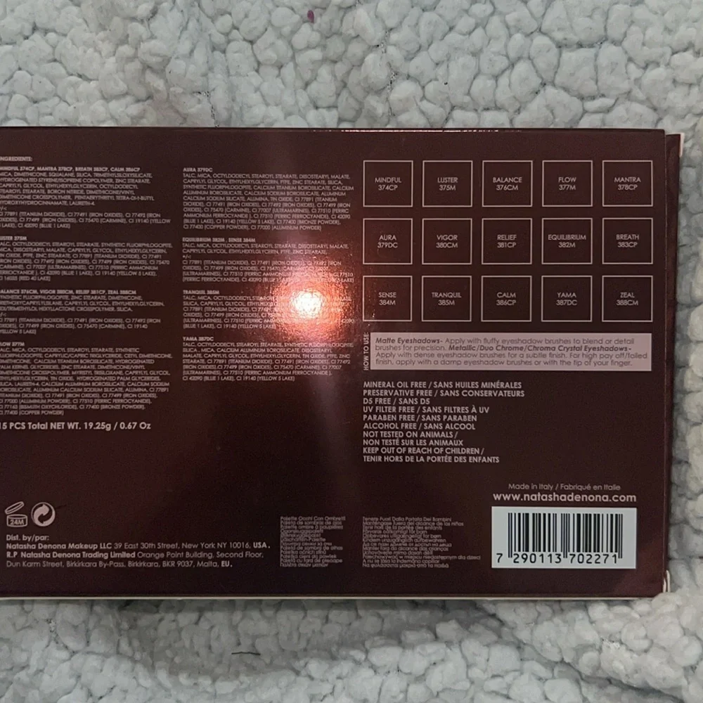 NWT NATASHA DENONA ZENDO EYESHADOW PALETTE